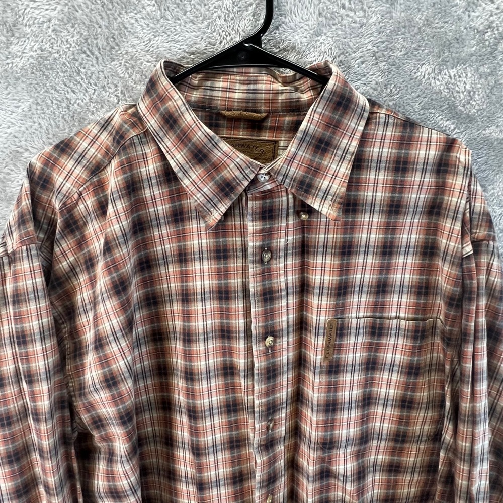 Clearwater Outfitters Mens XXL Plaid Brown‎ Orange Grunge Gorpcore Cabin Sexy